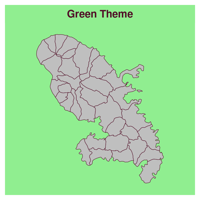 map with a green theme